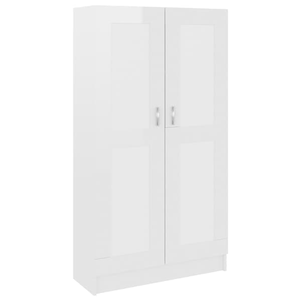 vidaXL raamaturiiul k&otilde;rgl&auml;ikega valge 82,5x30,5x150 cm tehispuit