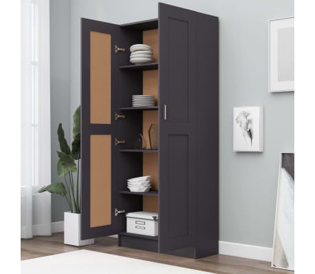 vidaXL Librería de madera de ingeniería gris 82,5x30,5x185,5 cm