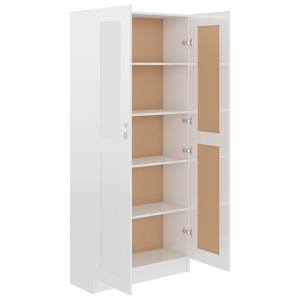 Knihovna bílá vysoký lesk 82,5x30,5x185,5 cm kompozitní dřevo - obrázek 5