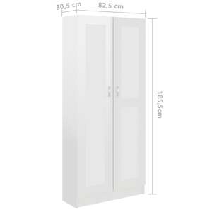 Knihovna bílá vysoký lesk 82,5x30,5x185,5 cm kompozitní dřevo - obrázek 8