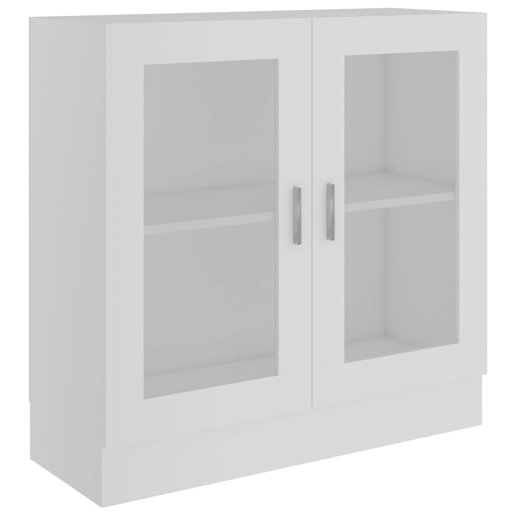 vidaXL Prosklená skříň bílá 82,5 x 30,5 x 80 cm kompozitní dřevo