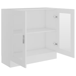 Prosklená skříň bílá 82,5 x 30,5 x 80 cm kompozitní dřevo - obrázek 4