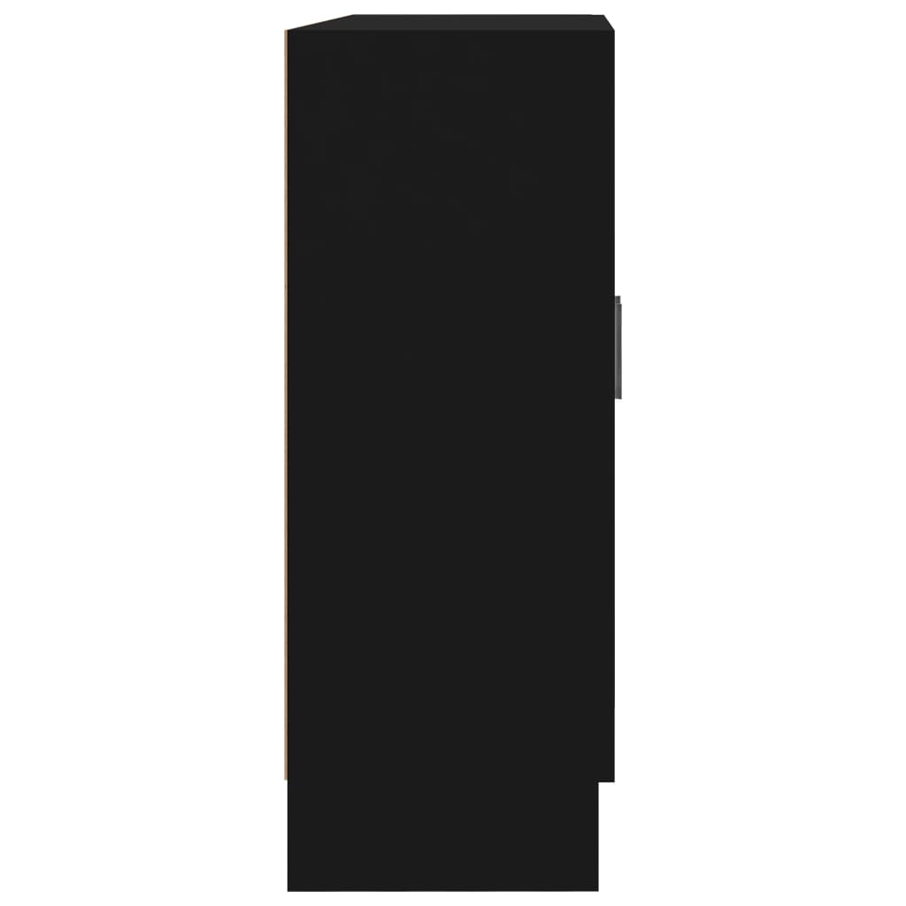 Vitrinenschrank Schwarz 82,5×30,5×80 cm Spanplatte