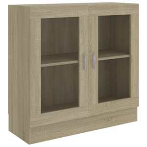 Prosklená skříň dub sonoma 82,5 x 30,5 x 80 cm kompozitní dřevo - obrázek 2