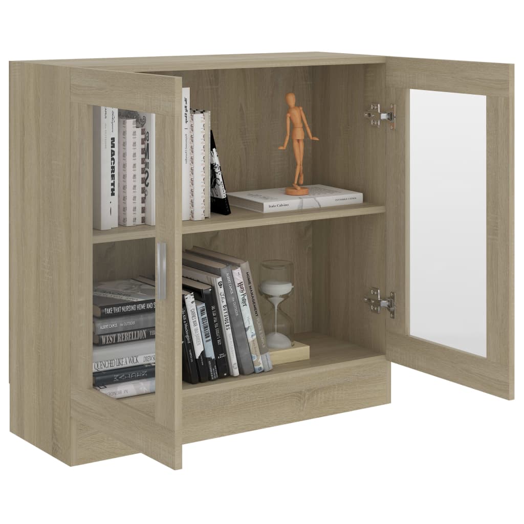 Vitrina de pared con estante para Libros / DVD / Vidrio en MDF