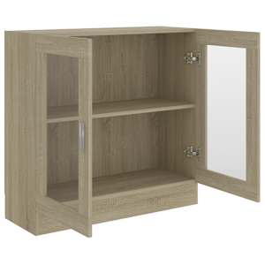 Prosklená skříň dub sonoma 82,5 x 30,5 x 80 cm kompozitní dřevo - obrázek 4