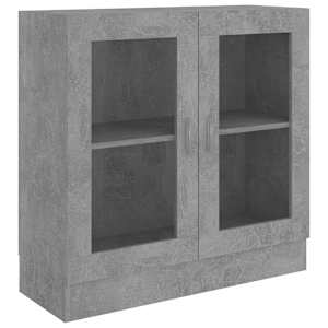Prosklená skříň betonově šedá 82,5x30,5x80 cm kompozitní dřevo - obrázek 2