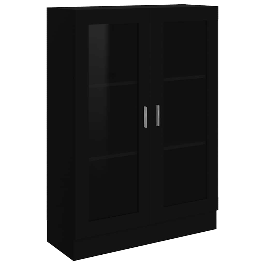 vidaXL Prosklená skříň černá 82,5 x 30,5 x 115 cm kompozitní dřevo