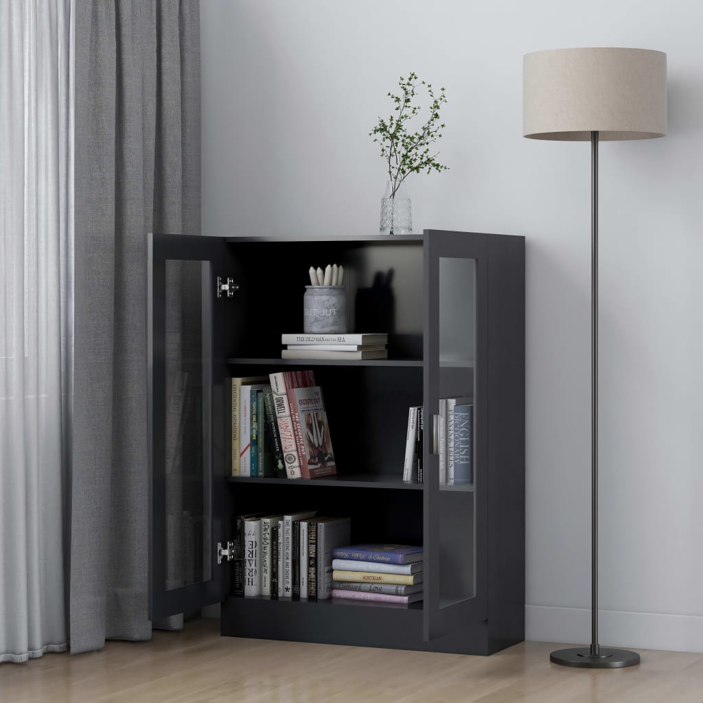 

vidaXL Vitrinekast 82,5x30,5x115 cm spaanplaat grijs