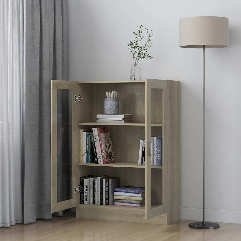 

vidaXL Vitrinekast 82,5x30,5x115 cm spaanplaat sonoma eikenkleurig