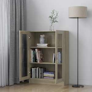 Prosklená skříň dub sonoma 82,5x30,5x115 cm kompozitní dřevo - obrázek 3