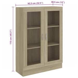 Prosklená skříň dub sonoma 82,5x30,5x115 cm kompozitní dřevo - obrázek 8