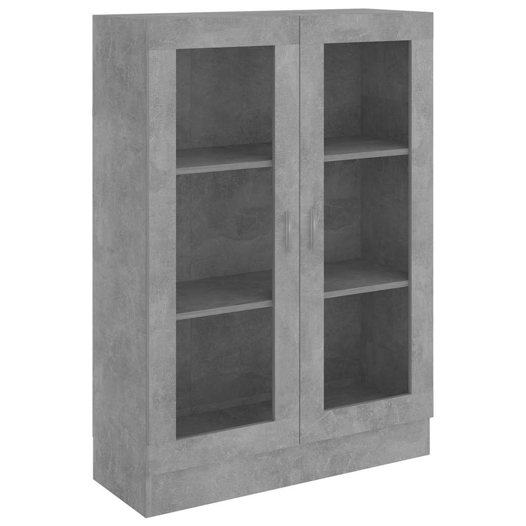 vidaXL Prosklená skříň betonově šedá 82,5x30,5x115 cm kompozitní dřevo