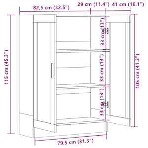 Prosklená skříň betonově šedá 82,5x30,5x115 cm kompozitní dřevo - obrázek 9