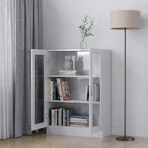 vidaXL Βιτρίνα Γυαλιστερό Λευκό 82,5 x 30,5 x 115 εκ. Επεξ. Ξύλο