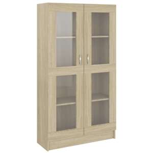 Prosklená skříň dub sonoma 82,5x30,5x150 cm kompozitní dřevo - obrázek 2