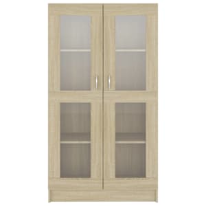 Prosklená skříň dub sonoma 82,5x30,5x150 cm kompozitní dřevo - obrázek 5