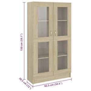 Prosklená skříň dub sonoma 82,5x30,5x150 cm kompozitní dřevo - obrázek 9