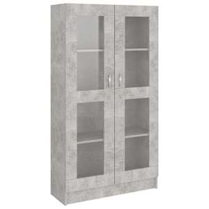 Prosklená skříň betonová šedá 82,5x30,5x150 cm kompozitní dřevo - obrázek 2