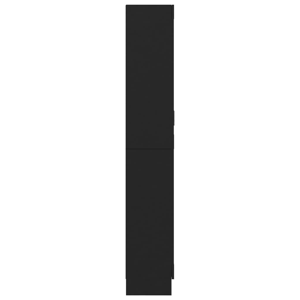  Vitrína, čierna 82,5x30,5x185,5 cm, kompozitné drevo