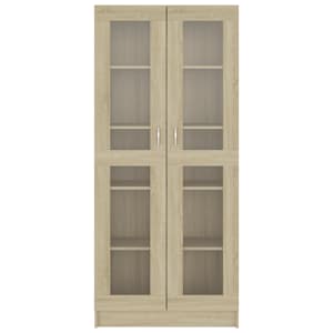 Prosklená skříň dub sonoma 82,5x30,5x185 cm kompozitní dřevo - obrázek 4