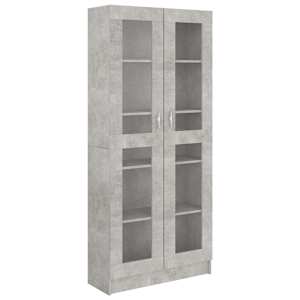 Prosklená skříň betonově šedá 82,5 x 30,5 x 185,5 cm kompozit - obrázek 2