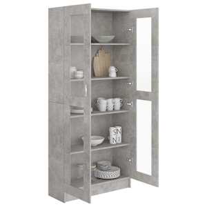 Prosklená skříň betonově šedá 82,5 x 30,5 x 185,5 cm kompozit - obrázek 7