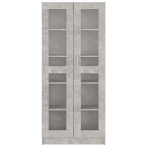 Prosklená skříň betonově šedá 82,5 x 30,5 x 185,5 cm kompozit - obrázek 4