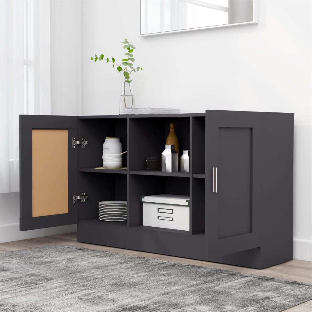 

vidaXL Dressoir 120x30,5x70 cm spaanplaat grijs