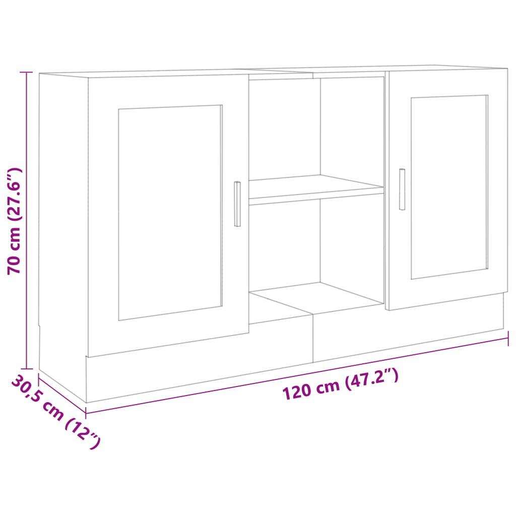 Komoda sonoma hrast 120x30,5x70 cm iverna plošča