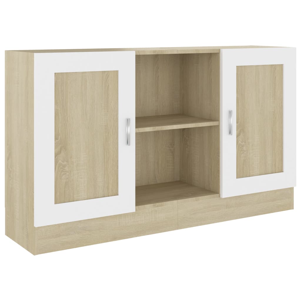 

vidaXL Sideboard White and Sonoma Oak 47.2"x12"x27.6" Engineered Wood