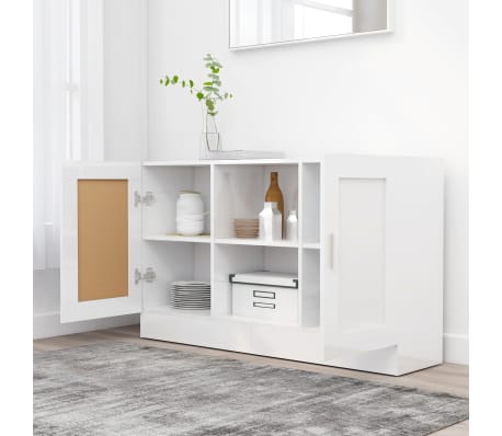 vidaXL Сервант Глянцевий білий 120x30,5x70 см ДСП