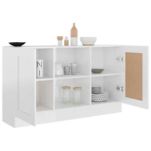 Příborník bílý vysoký lesk 120 x 30,5 x 70 cm kompozitní dřevo - obrázek 4