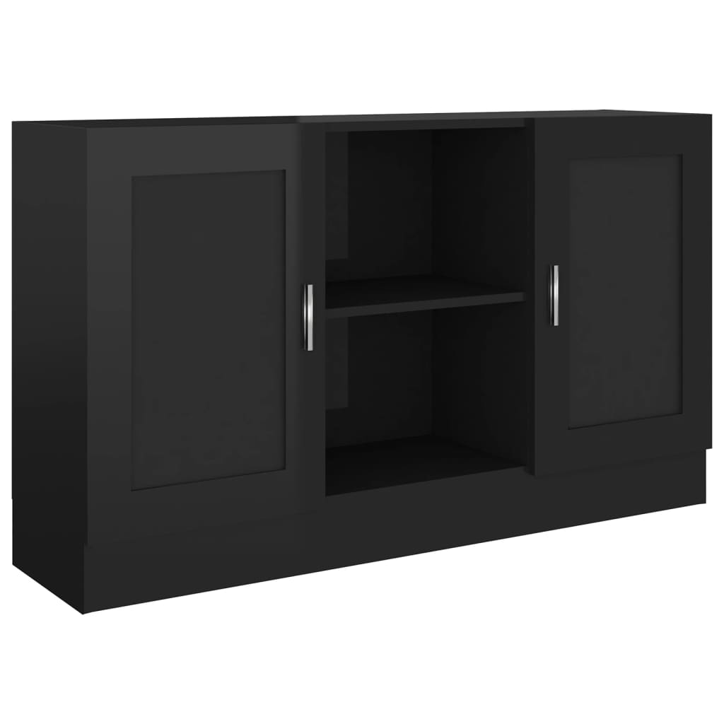 

vidaXL Sideboard High Gloss Black 47.2"x12"x27.6" Engineered Wood