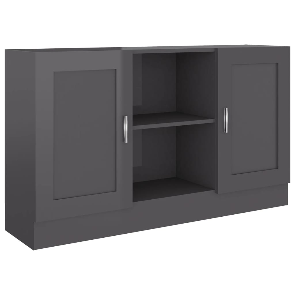 

vidaXL Sideboard High Gloss Gray 47.2"x12"x27.6" Engineered Wood