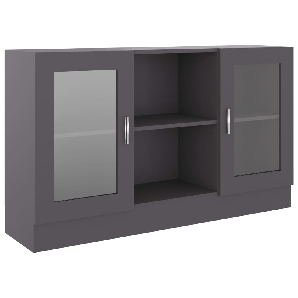 

vidaXL Vitrine Cabinet Gray 47.2"x12"x27.6" Engineered Wood