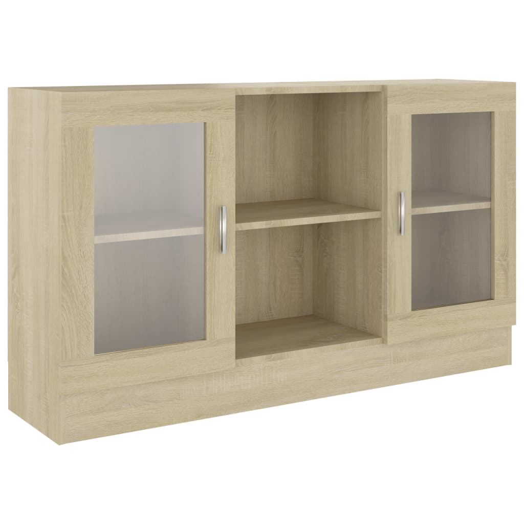 Image of vidaXL Vitrine Cabinet Sonoma Oak 120x30.5x70 cm Engineered Wood