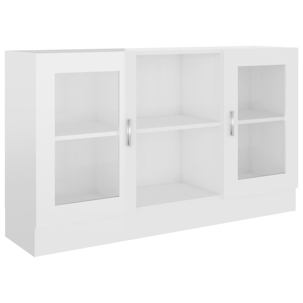 

vidaXL Vitrine Cabinet High Gloss White 47.2"x12"x27.6" Chipboard