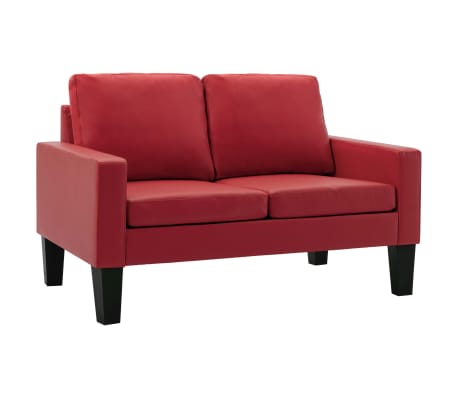 vidaXL Komplet kavčev 2-delni rdeče umetno usnje