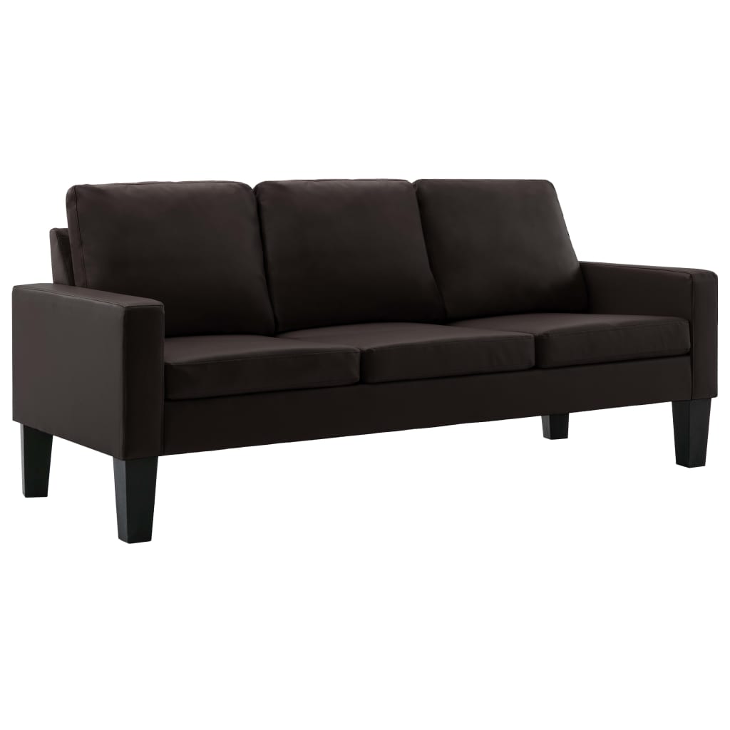 vidaXL 2-daļīgs dīvānu komplekts, brūna mākslīgā āda