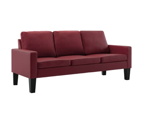 vidaXL 2-dijelni set sofa od umjetne kože crvena boja vina