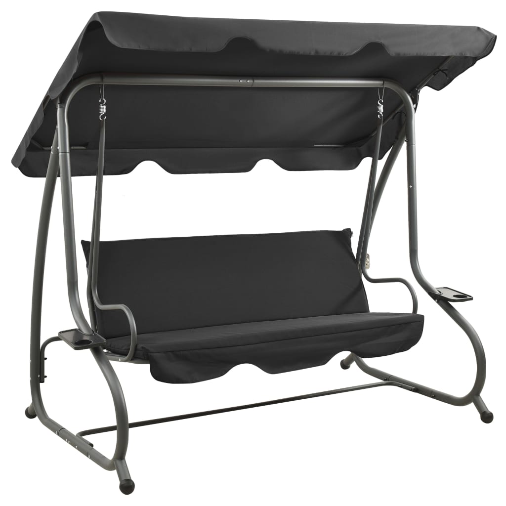 vidaXL Outdoor Swing Bench with Canopy Anthracite