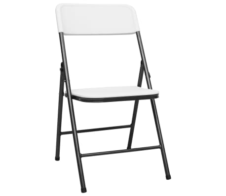 vidaXL Składane krzesła ogrodowe, 2 szt., HDPE, białe