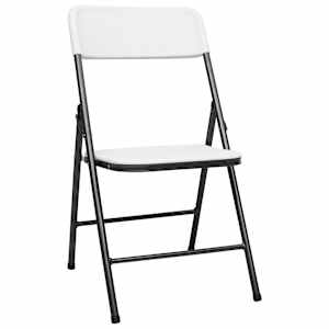 vidaXL Sulankstomos sodo kėdės, 2vnt., baltos spalvos, HDPE