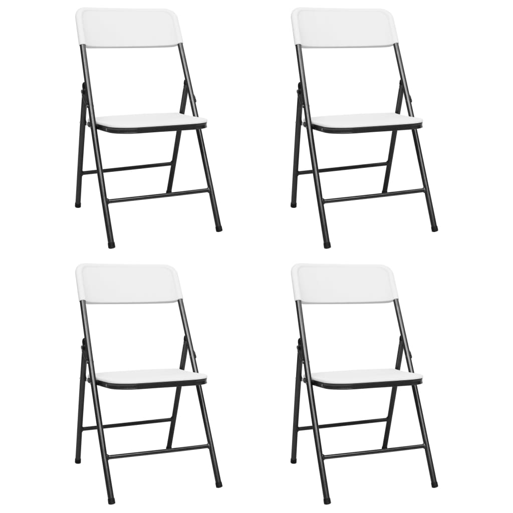 Skládací zahradní židle 4 ks HDPE bílé