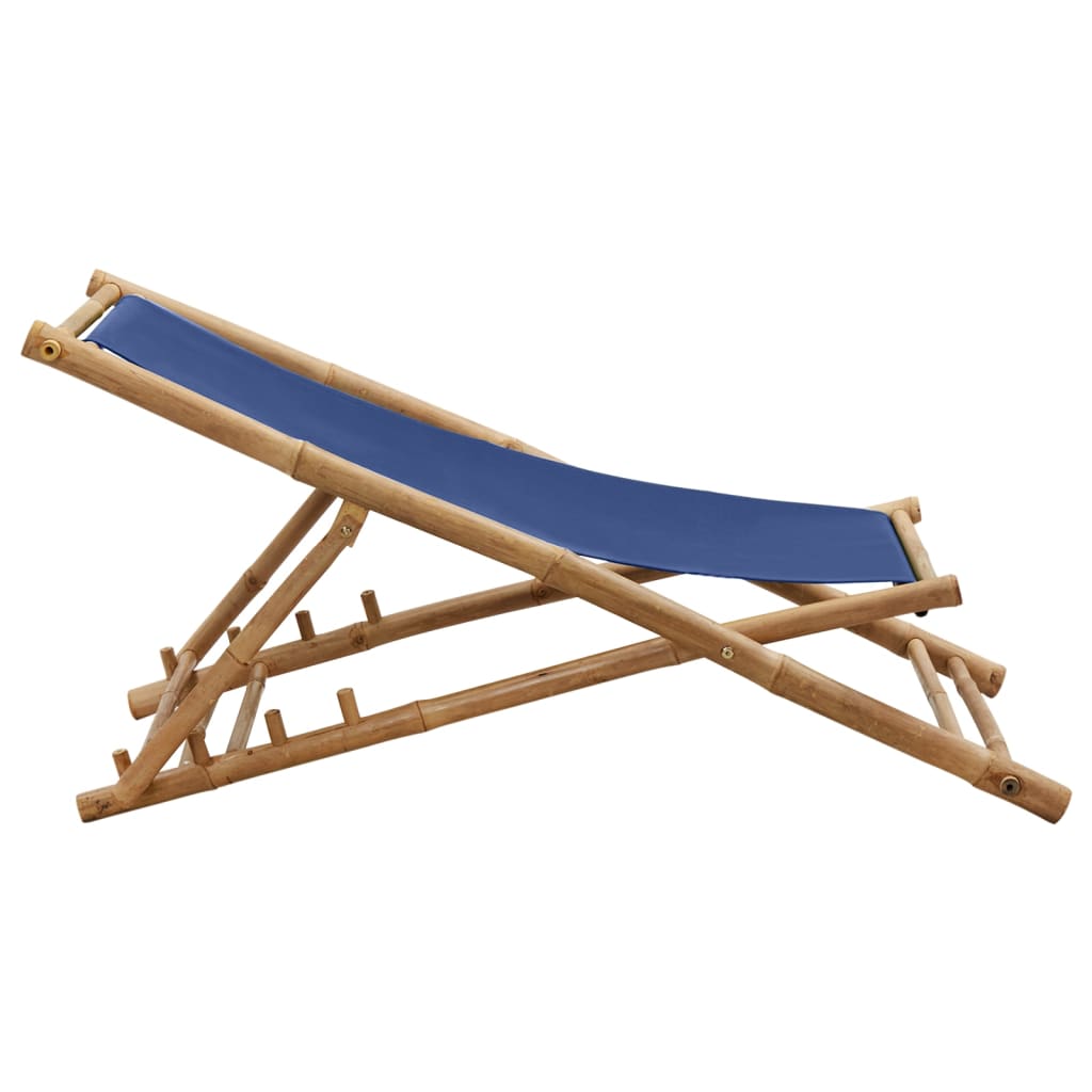 Patio Deck Chair Sling Chair for Balcony Deck Porch Bamboo and Canvas vidaXL - Picture 11 of 45