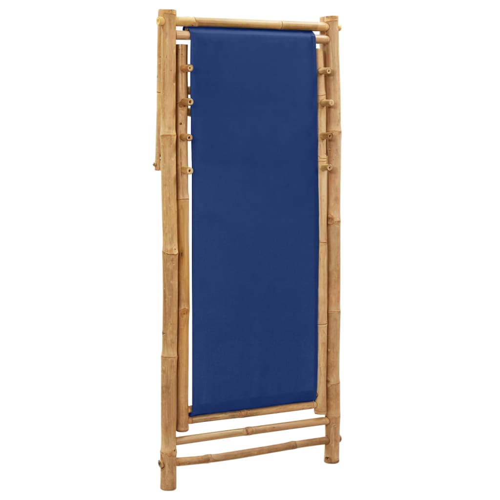 Patio Deck Chair Sling Chair for Balcony Deck Porch Bamboo and Canvas vidaXL - Picture 12 of 45