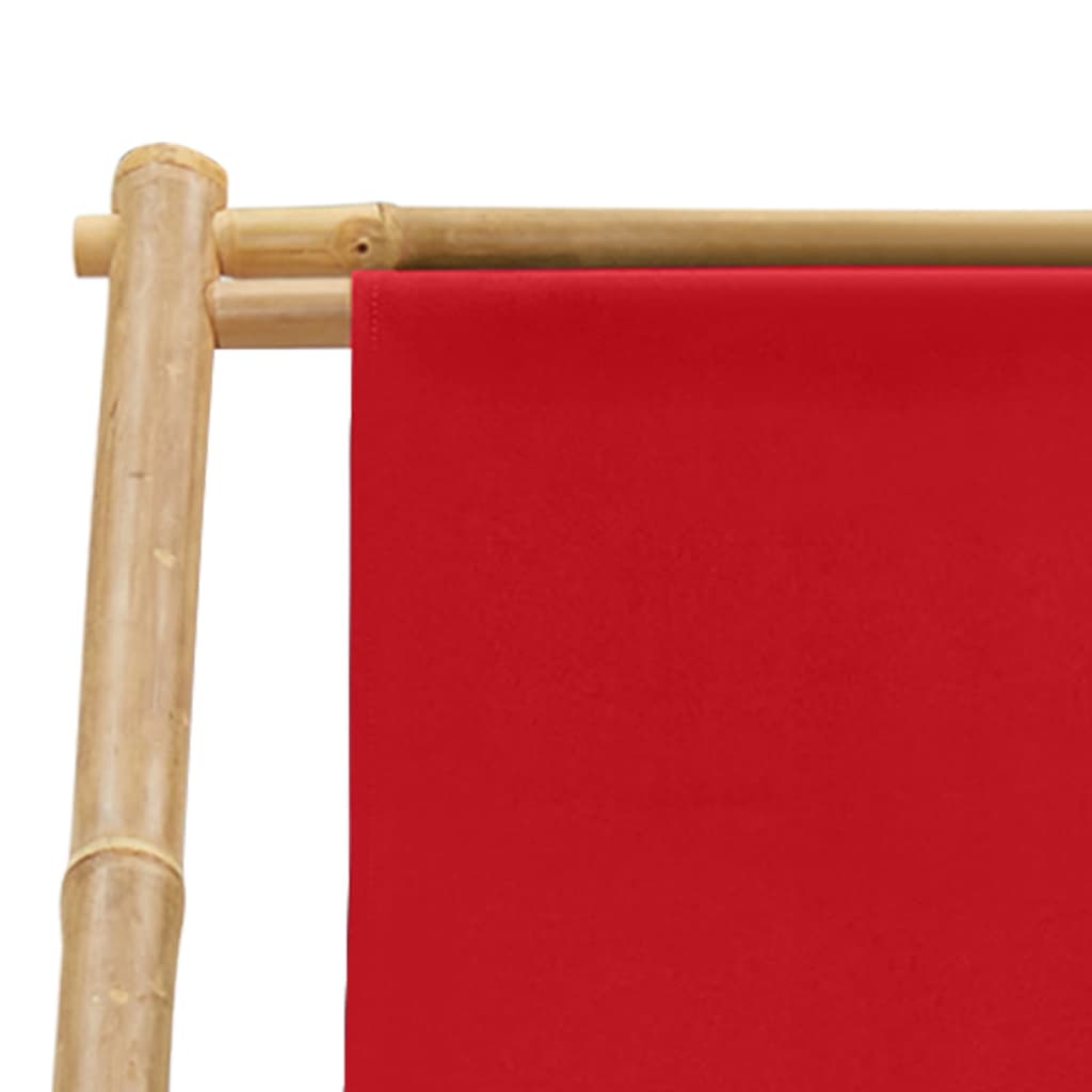 Ležaljka od bambusa i platna crvena