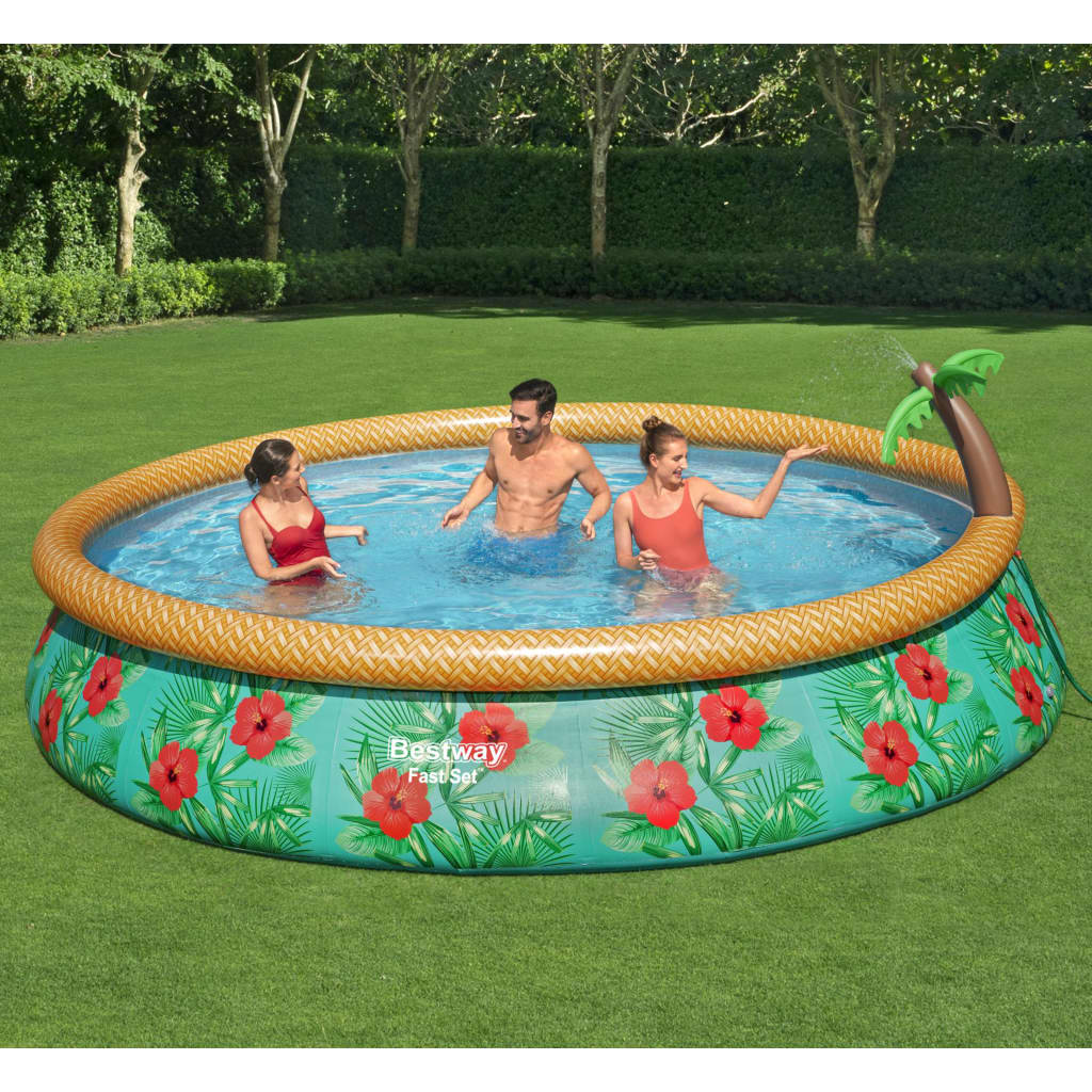 Bestway Set de piscină gonflabilă Fast Set Paradise Palms, 457×84 cm Bestway
