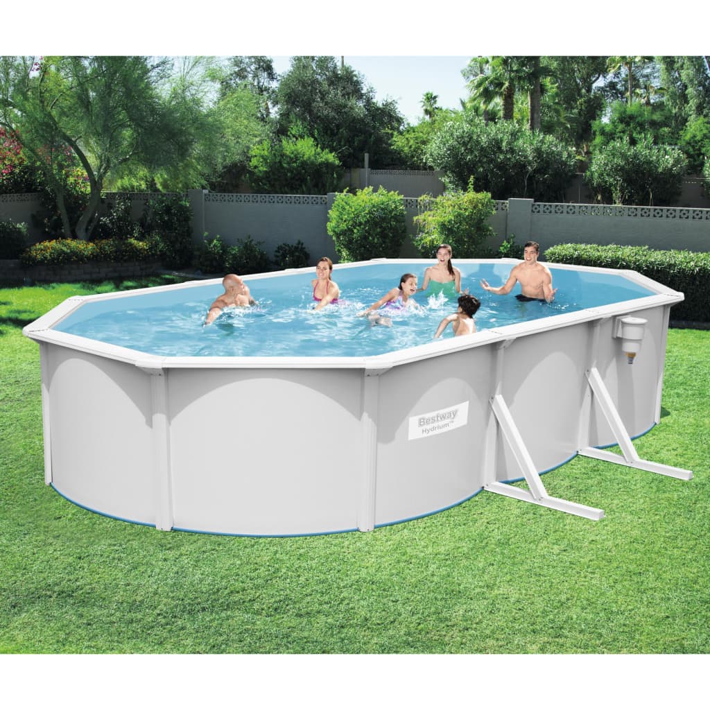 Bestway Piscină supraterană Hydrium cu cadru oval, 610x360x120 cm